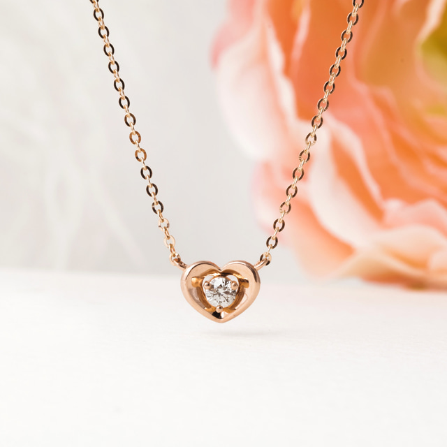 [하트레터] 천연 다이아몬드 14k 금 목걸이 이니셜 각인 여성 선물 기념일